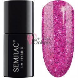 Oja UV Semilac 501 cu sclipici lila Amazing Amethyst 7 ml